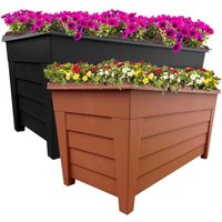 1 x Black 55cm Grosvenor Trough Large Long Flower Planter