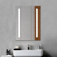 Aica Sanitaire - led Bathroom Mirror Lighted Single Touch Control Wall Mount Vertical-450x600mm