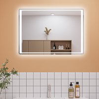 Aica Sanitaire - 900x650 led Bathroom Mirror with Demister Pad Touch Sensor Wall Mounted IP44 ir Motion Sensor