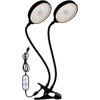 Linghhang - led Grow Light Full Spectrum White Light 4/8/12H Timer 5 Brightness Leves Clip Plant Growing Light for Indoor Plant Seedlings Sunlike