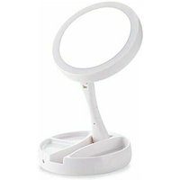 Dewdat - led Mirror, Portable led Makeup Mirror, Illuminated with Light led Vanity Mirror, 10X Magnifying Mirror Height Adjustable Folding Mirror