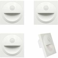 LED Recessed Wall Stair Light Step Lighting with Motion Sensor Plastic IP20 (White, 3000K)