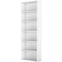 Levede Slim 6 Tier Bookshelf Narrow Bookcase Storage Shelf Organizer Unit White