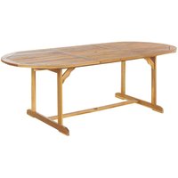 Beliani - Contemporary Outdoor Garden Extending Dining Table Light Acacia Wood Maui