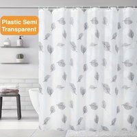 Lightweight Christmas Shower Curtain - Shower Cover with Leaf and Plaid Pattern - Bathroom Decoration 150×180cm