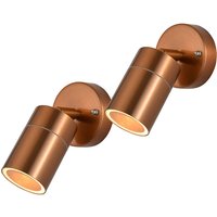 Litecraft Kenn Spotlight Outdoor Wall Ceiling Adjustable Fitting Copper - 2 Pack