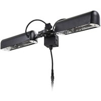 Litecraft - Patio Heater 1600W Parasol 2 Lamp Outdoor Fitting - Black