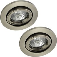 Litecraft Recessed Downlight Fire Rated Tiltable Spotlight Satin Chrome - 2 Pack
