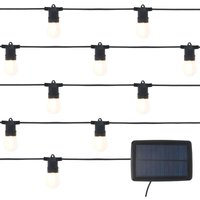 Litecraft - Zion Festoon Lights led Outdoor Solar Power Fitting in Black - 10 Pack