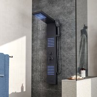 Livingandhome - Wall Mount Thermostatic Mixer Shower Panel with led Lights