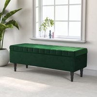 Livingandhome - Velvet Upholstered Storage Ottoman Modern Classic Bench