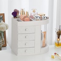 White Acrylic Makeup Cosmetic Organizer with 4 Drawers