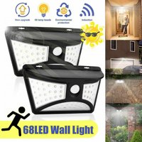Lot 2pcs 68 led Solar Outdoor Wall Light Motion Detector 500LM 2200mah