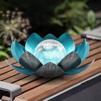 Lotus outdoor solar lights, solar LED garden lights, waterproof, decorative, for table, yard, patio, driveway, landscape, Lotus LED lights in metal