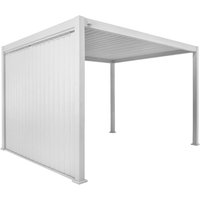 Louvered pergola 4x3m and 3m vertical adjustable louver panel white - Triomphe