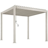 Louvered pergola aluminium 3 x 3m V2 beige - Triomphe