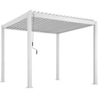 Sweeek - Bioclimatic white aluminium pergola Triomphe 3x3 m adjustable slats