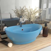 Vidaxl - Luxury Basin Overflow Oval Matt Light Blue 58.5x39 cm Ceramic