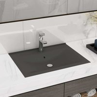 Vidaxl - Luxury Basin with Faucet Hole Matt Dark Grey 60x46 cm Ceramic