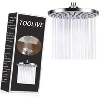 Deckon - Round Rain Shower Heads, Fixed Rainfall Shower Head 8 Inch, Ultra Thin Powerful High Pressure Overhead Showerhead, 304 Stainless Steel,