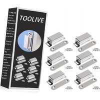 Dontodent - 6 Piece Heavy Duty Cupboard Door Magnets Stainless Steel Strong Magnetic Door Catch with 24 Screws for Furniture Cabinet Cupboard Wardrobe