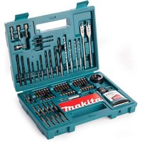 100 Piece Drill Bit Holesaw Masonry Hss Drill Socket Flat Bit Set + Case - Makita 100 Piece Drill Bit Holesaw Masonry Hss Drill Socket Flat Bit Set + Case - Makita