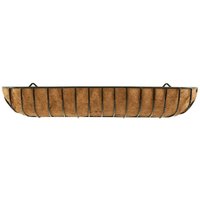 Selections - Manor Garden Black Metal Wall Basket Manger Trough Planter (120cm)