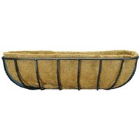 Selections - Manor Garden Black Metal Wall Basket Manger Trough Planter (75cm)