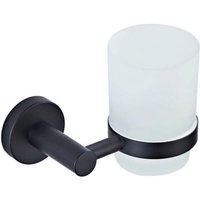 Matte black bathroom accessories, brass towel rack with hanger, toilet paper holder, robe hook