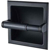 Matte Black Toilet Paper Holder, Wall Mounted, Recessed, Black Metal Toilet Paper Holder with Mounting Bracket
