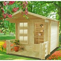 Maulden with veranda Log Cabin Home Office Garden Room Approx 9 x 9 Feet