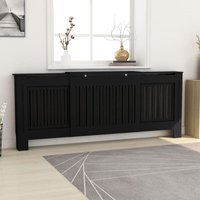 Bonnevie - mdf Radiator Cover Black 205 cm VSVS267963