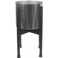 Medium Black Stand with Silver Metal Planter 38.5cm x 18cm