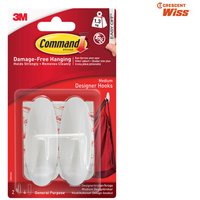 Medium White Designer Hooks (pack 2) - Com17081 Medium White Designer Hooks (pack 2) - Com17081