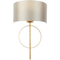Merano - Trento Wall Lamp Antique Gold Leaf and Mink Satin Fabric