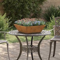 Garden Bowl Planter Rusty 50 x 50 x 15 cm Weathering steel Vidaxl