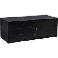 Metal Tool Chest 3 Drawers Black Vidaxl