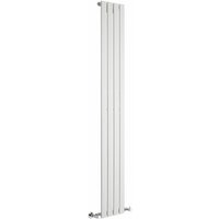 Milano Alpha White Vertical Column Single Flat Panel Radiator - 1780mm x 280mm