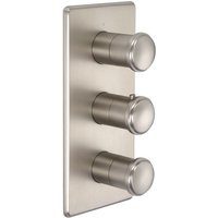 Milano Ashurst Triple Thermostatic Mixer Shower Valve with 2 Outlets - Brushed Nickel