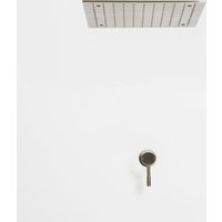 Milano - Clarus - Modern 1 Outlet Manual Mixer Shower Valve with Ceiling Mounted 400mm Square Recessed Rainfall Shower Head - Brushed Brass