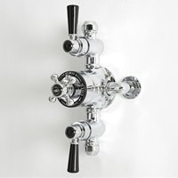 Milano - Elizabeth - Traditional Exposed Triple Thermostatic Mixer Shower Valve with 2 Outlets - Chrome and Black