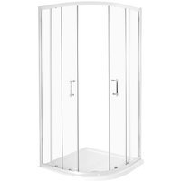 Milano Langley Chrome Reversible Quadrant Shower Enclosure with White Tray and Fast Flow Waste - 760mm x 760mm