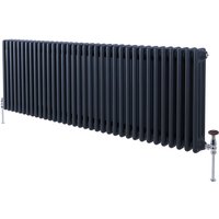 Milano Windsor Anthracite Cast Iron Style Triple Column Horizontal Radiator - 600mm x 1595mm