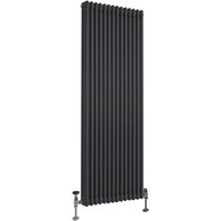 No Brand - Milano Windsor - Traditional Anthracite Cast Iron Style Triple Column Vertical Radiator - 1800mm x 650mm