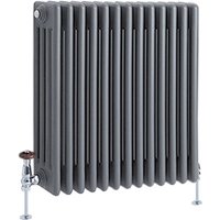 Milano - Windsor - Traditional Anthracite Cast Iron Style Horizontal Four Column Radiator - 600mm x 605mm