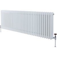 Milano Windsor White Cast Iron Style Triple Column Horizontal Radiator - 600mm x 1595mm