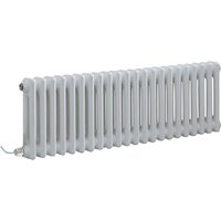 Milano - Windsor - Traditional White 300mm x 1010mm Cast Iron Style Horizontal Double Column Electric Radiator - No Thermostat