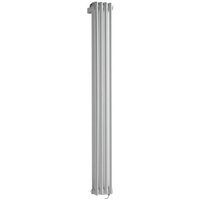 Milano - Windsor - Traditional White 1500mm x 200mm Cast Iron Style Vertical Double Column Electric Radiator with Touchscreen Wi-Fi Thermostat