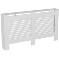 Home Discount - Milton Radiator Cover mdf Modern Cabinet Slatted Grill, White, Large