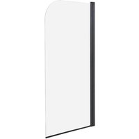 Beliani - Minimalist Shower Bath Screen Tempered Glass Adjustable 140 x 70 cm Black Lapan